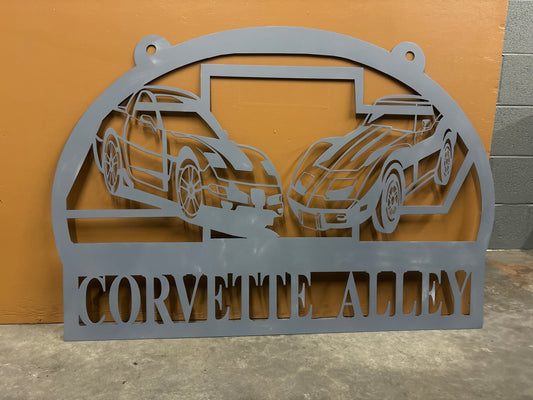 Corvette metal sign