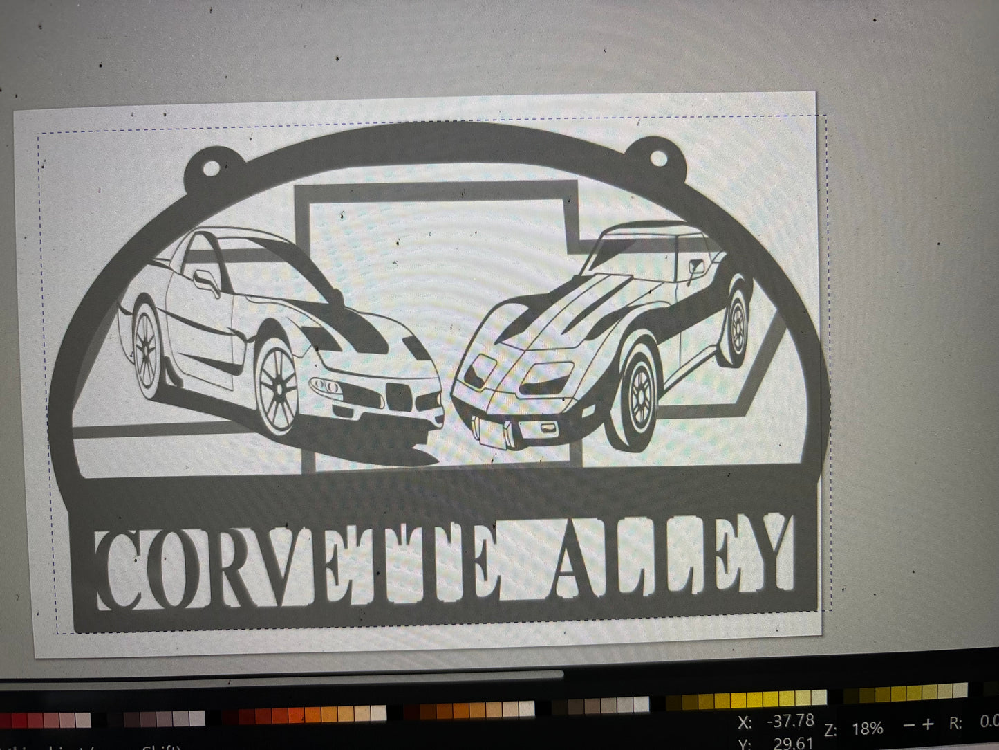 Corvette metal sign