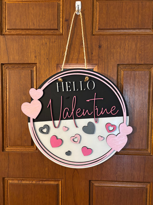 Hello Valentine door hanger